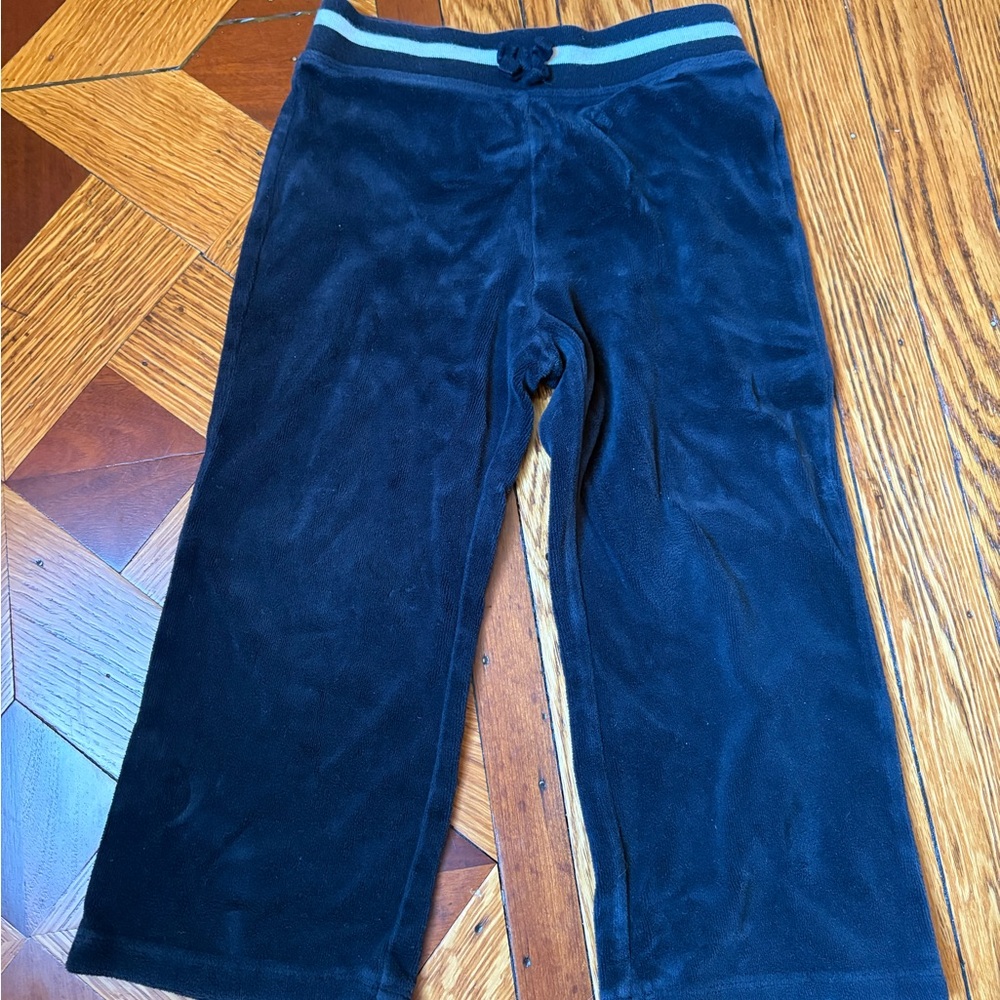 Black Velour Pants with Stripe Waistband, size 3T